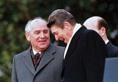 Mikhail Gorbachev and Ronald Reagan