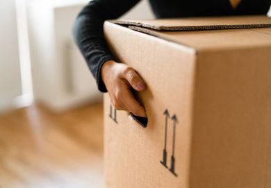 Person carrying moving boxes Person carrying moving boxes