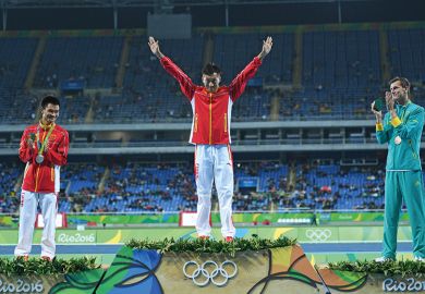 China and Australia on Olympic medal podium