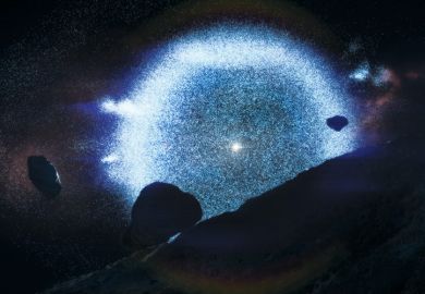 Oort cloud surrounding solar system (illustration)