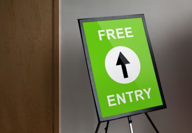 A sign reading "free entry", symbolising open access