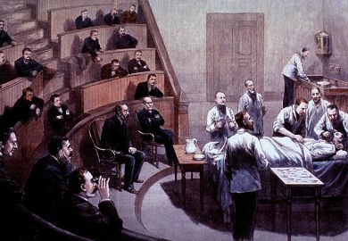 Men watching an operation