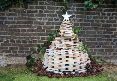 Christmas tree of books