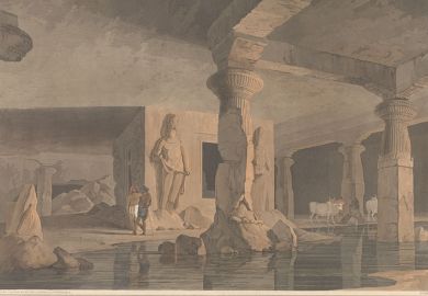 Artistry Thomas and William Daniell, ‘Part of the Interior of the Elephanta [Temple]’, in Oriental Scenery (1800). Yale Center for British Art