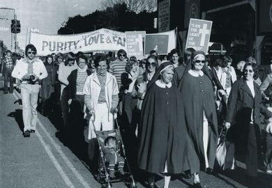 Part of the march in Park Street – the Festival of Light demo in Hyde Park for Concern of Purity, Love and Family Life, 1976
