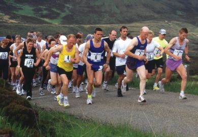 People competing in marathon, Scotland