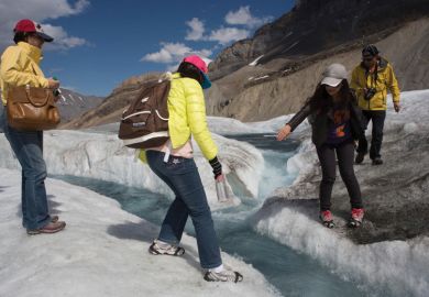 People on glacier walk, Jasper National Park, Alberta, Canada People on glacier walk, Jasper National Park, Alberta, Canada