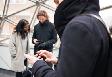 People on their phones