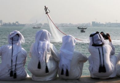 People watching Flyboard World Championship qualifier, Doha, 2012
