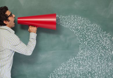 PhD viva/man speaking through megaphone PhD viva/man speaking through megaphone