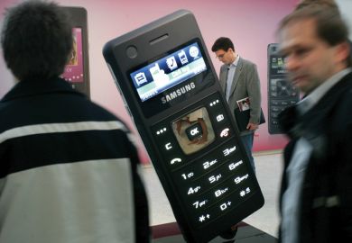 A sculpture of a giant mobile phone