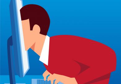 istock physical digital A man enters a computer screen