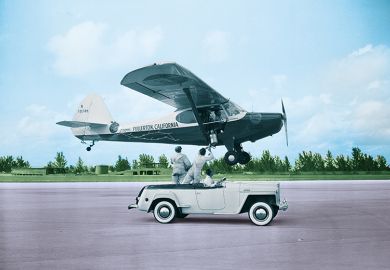 car and plane on runway