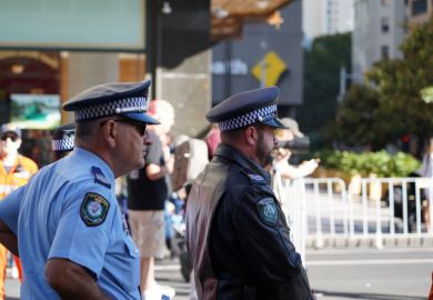 Police watching ANZAC Parade Police watching ANZAC Parade