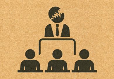 Professor snarling at students (concept illustration) Professor snarling at students (concept illustration)