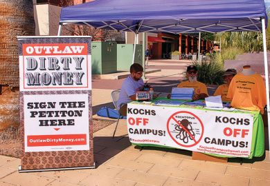 Stand for Koch Off Campus petition at University of Arizona, as Koch family funds are seen as backing conservative culture wars on campus