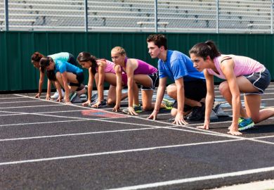 Starting line of a race