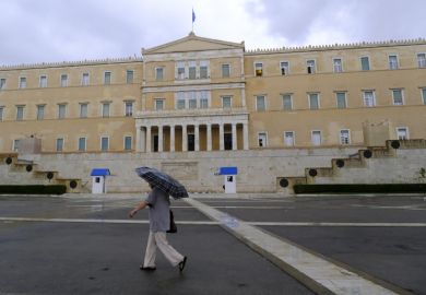 Rainfall in Athens, Greece