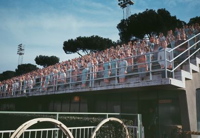 Dummies in a grandstand