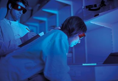 researchers-blue-light