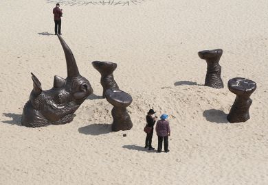 People near the Buried Rhino sculpture by artists Gillie and Marc Schattner, exhibited along the coastal walk between Bondi and Tamarama Beaches, Australia. To illustrate that universities should stop ignoring the African HE boom. People near the Buried Rhino sculpture by artists Gillie and Marc Schattner, exhibited along the coastal walk between Bondi and Tamarama Beaches, Australia. To illustrate that universities should stop ignoring the African HE boom.