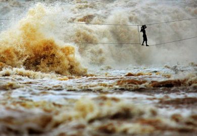 Turbulent river crossing