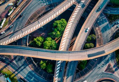 A road junction A road junction, seen from the air