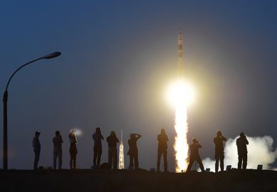 A rocket taking off