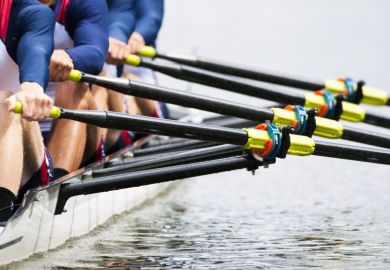 Rowing team as a metaphor for teamwork in science, the arts and research