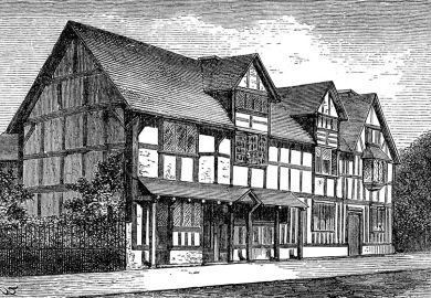 Victorian engraving of the birthplace of William Shakespeare Victorian engraving of the birthplace of William Shakespeare in Stratford-upon-Avon