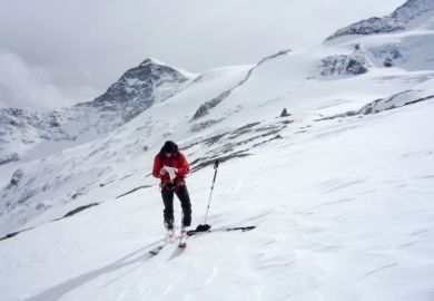 Skier with map
