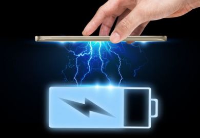 Smart phone interaction battery icon with power effect