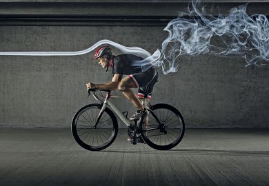 Smoking cyclist