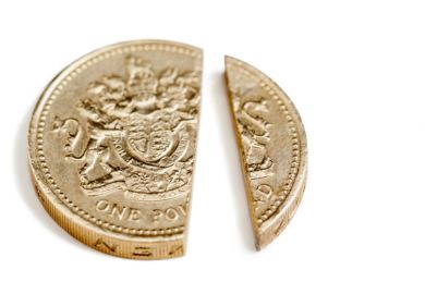 Split pound coin Split pound coin