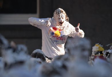 St Andrews University student taking part in Raisin Weekend