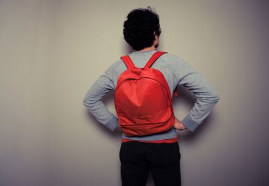 Student with backpack