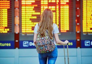 Student with backpack
