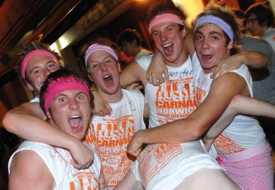 Students drinking on a night out