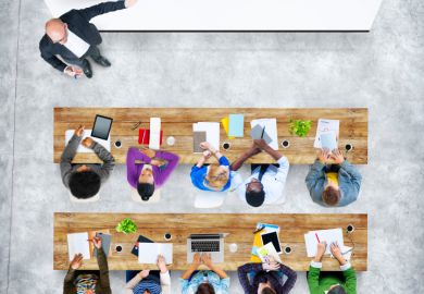 Students in the classroom Students and a teacher in the classroom