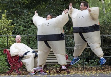 Inflatable sumo wrestlers