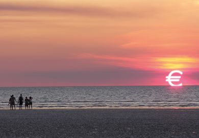 Sunset with euro sign