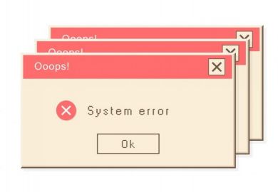 A ‘system error’ message on a computer screen