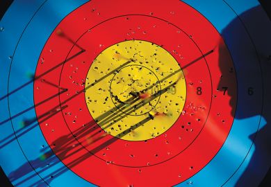 Silhouette in front of a target, symbolising targets for Office for Students under Sir Michael Barber