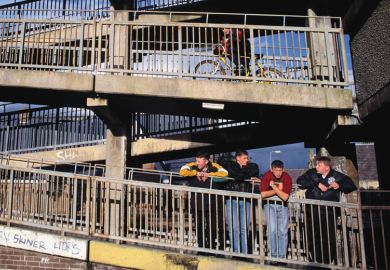 Teenage boys on housing estate