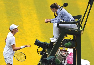 Jannik Sinner complains to the umpire after losing a point aginst Colombia's Daniel Elahi Galan during their men's singles tennis match on the seventh day of the 2023 Wimbledon Championships Jannik Sinner complains to the umpire after losing a point aginst Colombia's Daniel Elahi Galan during their men's singles tennis match on the seventh day of the 2023 Wimbledon Championships to illustrate What if ethics regulation actually fostered ethic