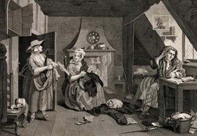 The Distrest Poet, by William Hogarth