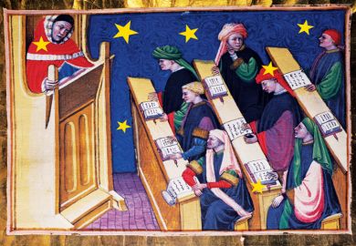 The lawyer Anthonio da Budrio and his pupils