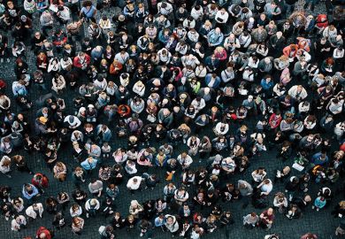 High angle view of a crowded square