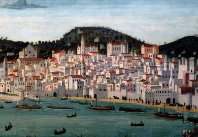 Tavolo Strozzi, painted view of Naples, 1465-87