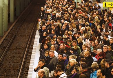 crowd on train platform